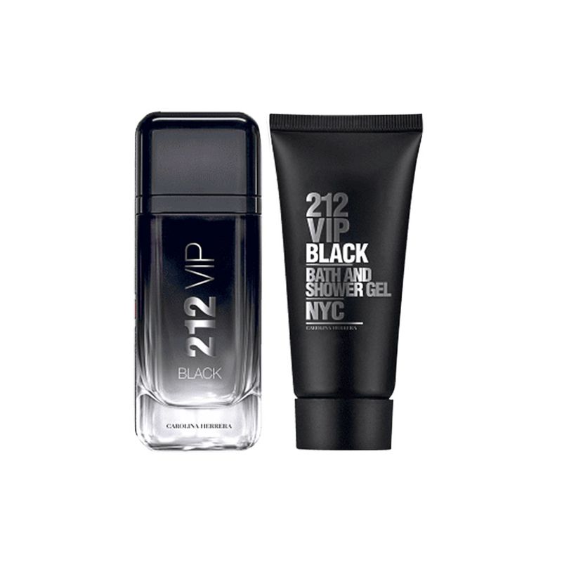 Kit-Perfume-Carolina-Herrera-212-Vip-Men-Black-Masculino-Eau-de-Parfum-100-ml---Gel-de-Banho-100-ml