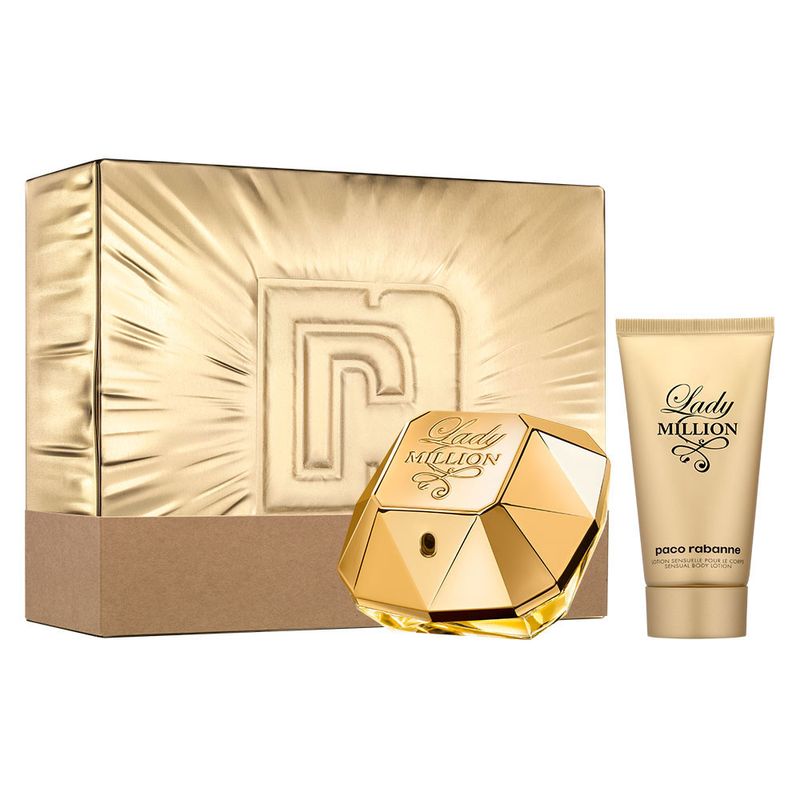 Kit-Perfume-Paco-Rabanne-Lady-Million-Feminino-Eau-de-Parfum-50-ml---Locao-Corporal-75-ml