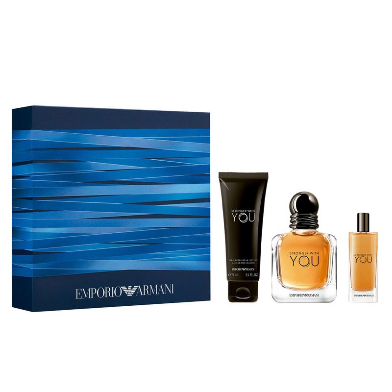 Kit-Perfume-Georgio-Armani-Emporio-Stronger-With-You-Masculino-Eau-de-Toilette-50-ml---Gel-de-Barbear-75-ml---Miniatura-15-ml-
