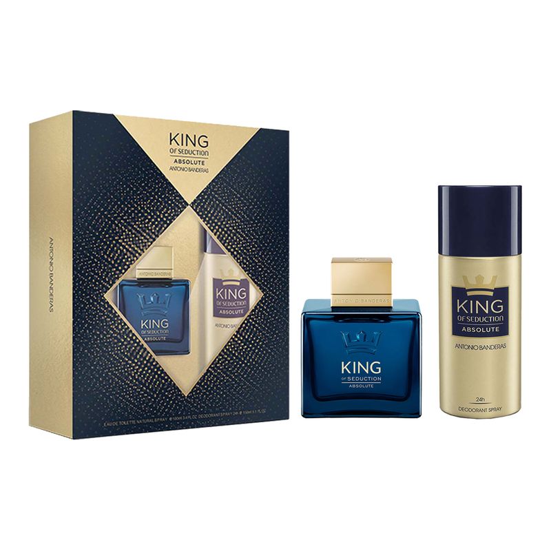 Kit-Perfume-Antonio-Banderas-King-of-Seduction-Absolute-Masculino-100-ml---Desodorante-150-ml