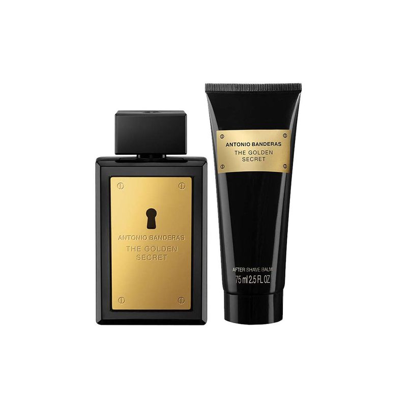 Kit-Perfume-Antonio-Banderas-The-Golden-Secret-Masculino-Eau-de-Toilette-100-ml---Pos-Barba-75-ml