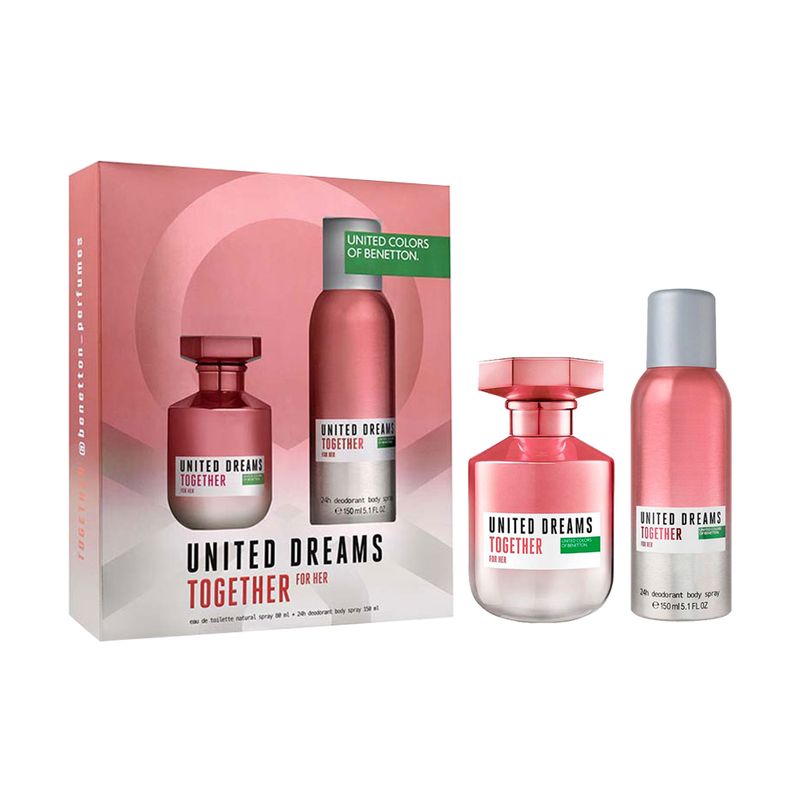 Kit-Perfume-Benetton-United-Dreams-Together-Her-Feminino-Eau-de-Toilette-80-ml---Desodorante-150-ml
