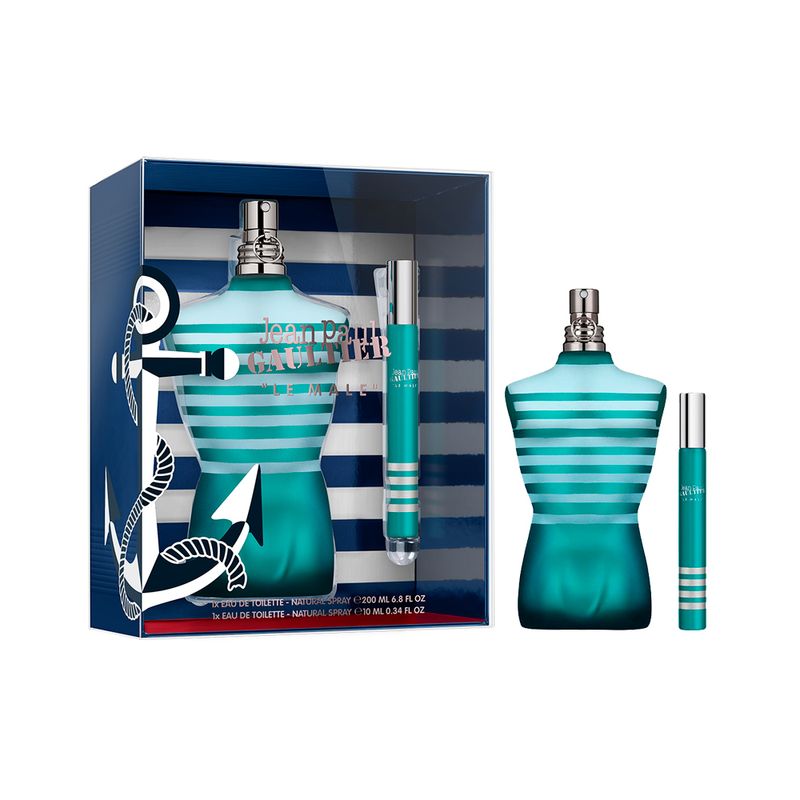 Kit-Perfume-Jean-Paul-Gaultier-Le-Male-Masculino-Eau-de-Toilette-200-ml---Perfume-10-ml