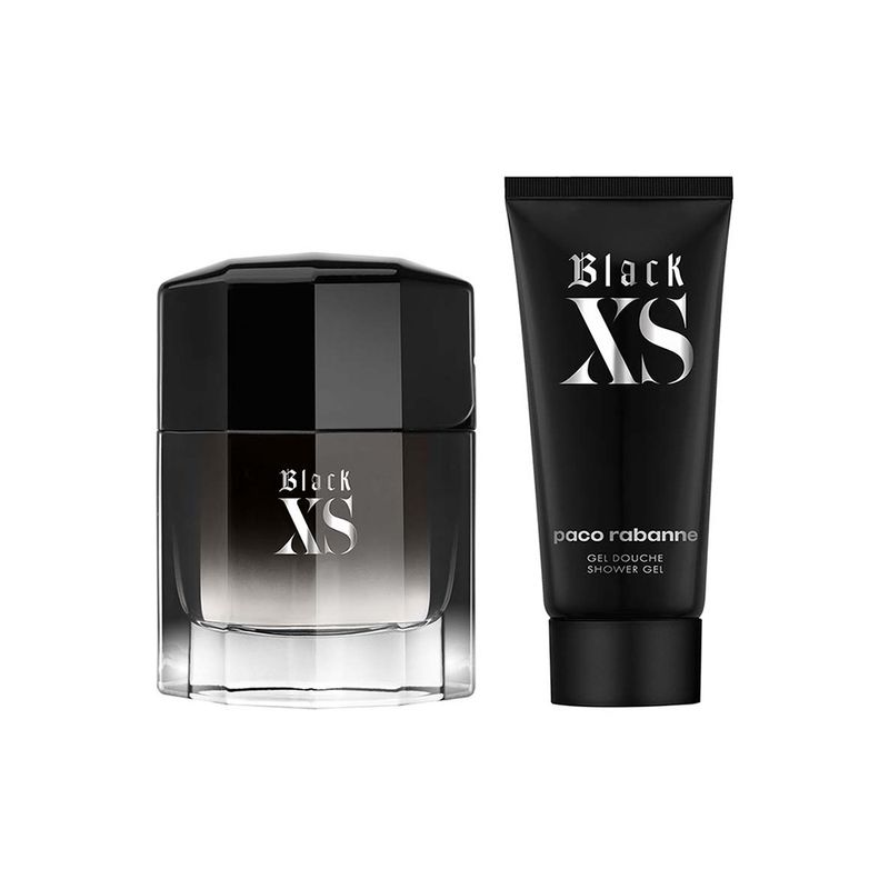Kit-Perfume-Paco-Rabanne-Black-XS-Masculino-Eau-de-Toilette-100-ml---Gel-de-Banho-100-ml