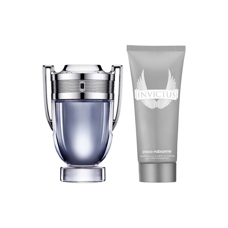 Kit-Perfume-Paco-Rabanne-Invictus-Masculino-Eau-de-Toilette-100-ml---Gel-de-Banho-100-ml