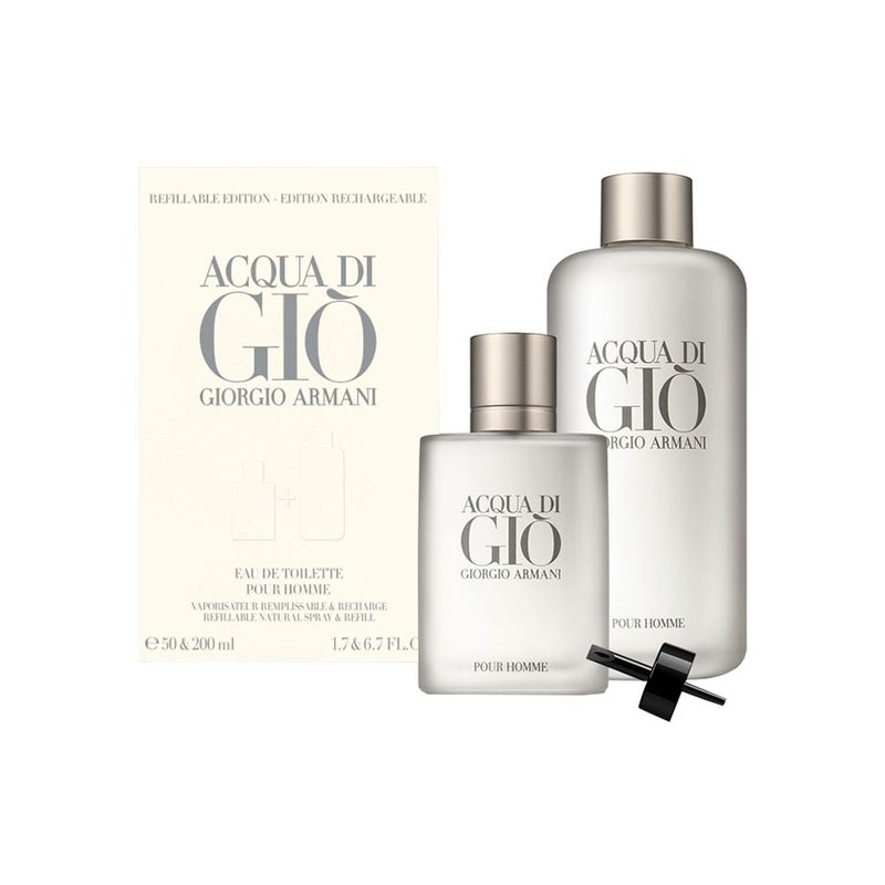 Kit-Perfume-Giorgio-Armani-Acqua-Di-Gio-Homme-Masculino-Eau-de-Toilette-50-ml---Refil-200-ml