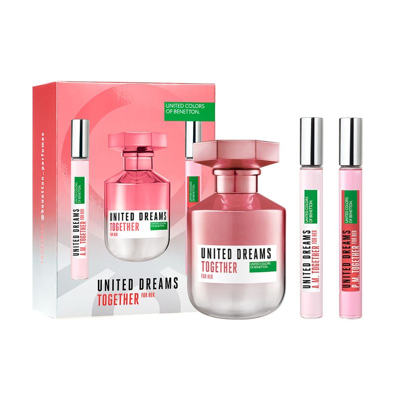 Kit-Perfume-Benetton-United-Dreams-Together-Her-Feminino-EDT-80-ml---2-Boosters-10-ml-Cada