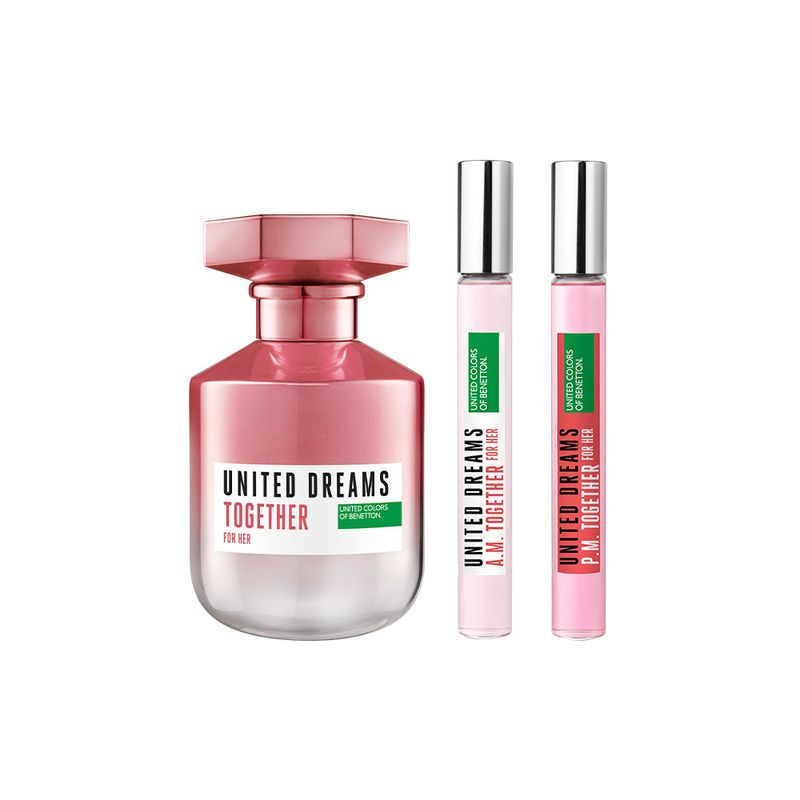 Kit-Perfume-Benetton-United-Dreams-Together-Her-Feminino-EDT-80-ml---2-Boosters-10-ml-Cada