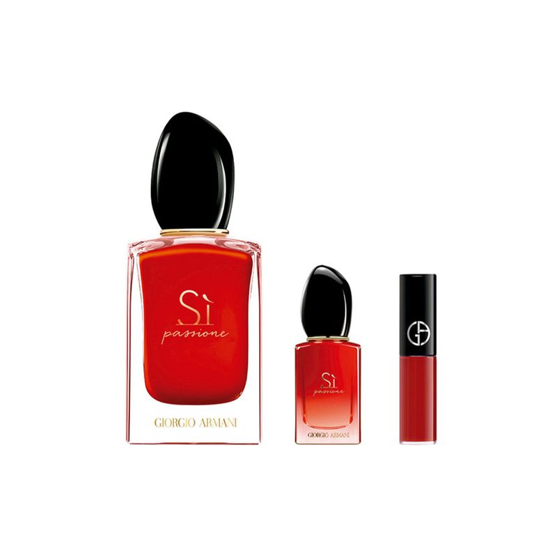 Kit-Perfume-Giorgio-Armani-Si-Passione-Feminino-Eau-de-Parfum-50-ml---Miniatura-7-ml---Batom