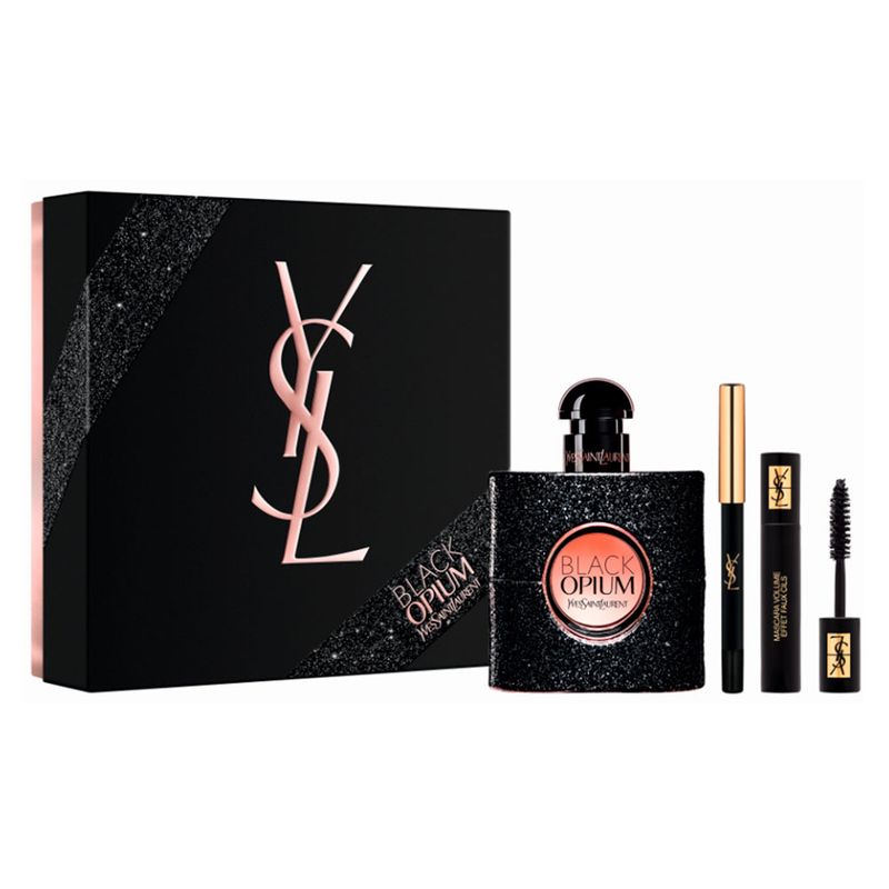 Kit-Perfume-Yves-Saint-Laurent-Black-Opium-Feminino-Eau-de-Parfum-50-ml---Lapis-de-Olho---Mascara-para-Cilios