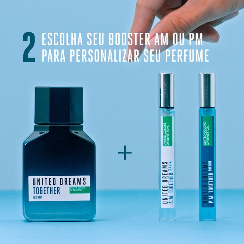 Kit-Perfume-Benetton-United-Dreams-Together-Him-Masculino-EDT-100-ml---2-Boosters-10-ml-Cada