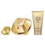 Kit-Perfume-Paco-Rabanne-Lady-Million-Feminino-Eau-de-Parfum-50-ml---Locao-Corporal-75-ml---Miniatura-5-ml