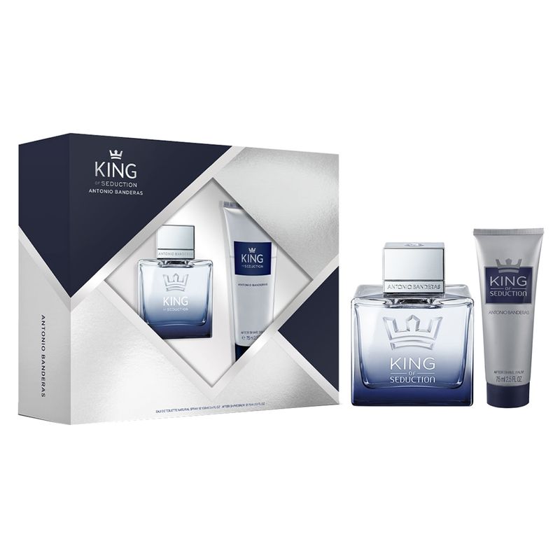 Kit-Perfume-Antonio-Banderas-King-of-Seduction-Masculino-Eau-de-Toilette-100-ml---Locao-Pos-Barba-75-ml