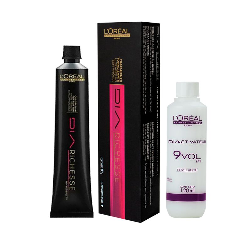 Pack-Tonalizante-L-Oreal-Professionnel-Diarichesse-6-Louro-Escuro---Revelador-9-Volumes-Vol