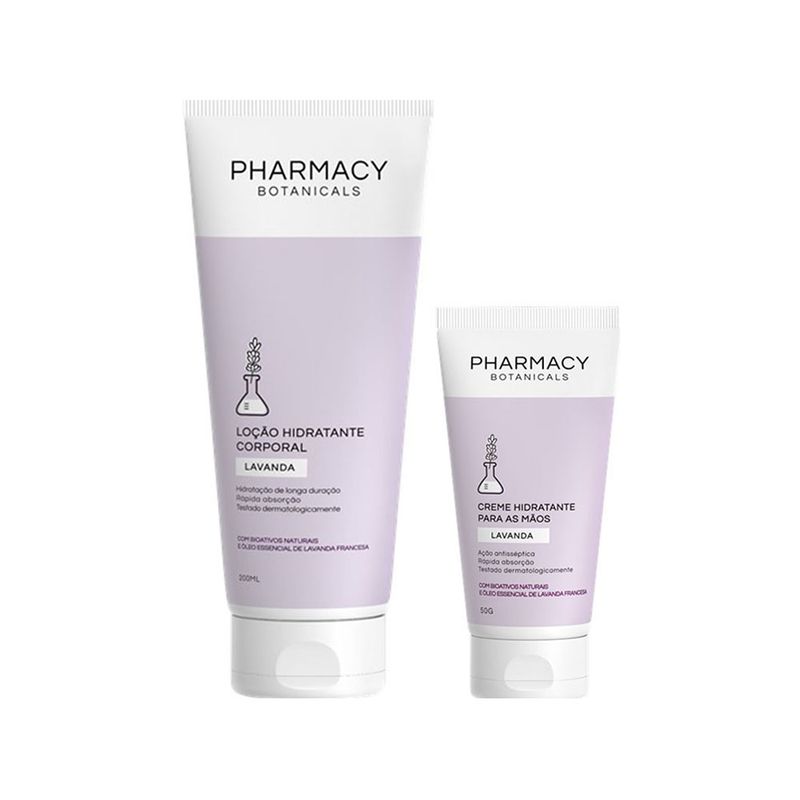 Kit-Pharmacy-Botanicals---Creme-para-Maos-Lavanda-50-g---Locao-Corporal-Lavanda-200-ml