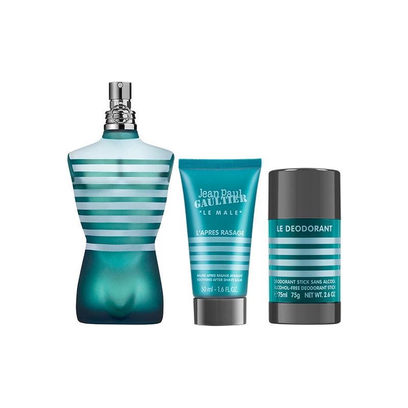Kit-Perfume-Jean-Paul-Gaultier-Le-Male-Masculino-EDT-125-ml---Pos-Barba-50-ml---Desodorante-75-ml