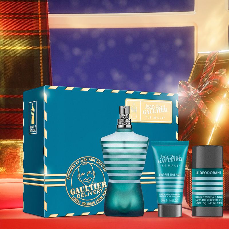 Kit-Perfume-Jean-Paul-Gaultier-Le-Male-Masculino-EDT-125-ml---Pos-Barba-50-ml---Desodorante-75-ml
