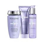 Kit-Kerastase-Blond-Absolu--Shampoo-Ultra-Violet-250-ml---Condicionador-Cicaflash-250-ml---Serum-Cicaplasme-150-ml