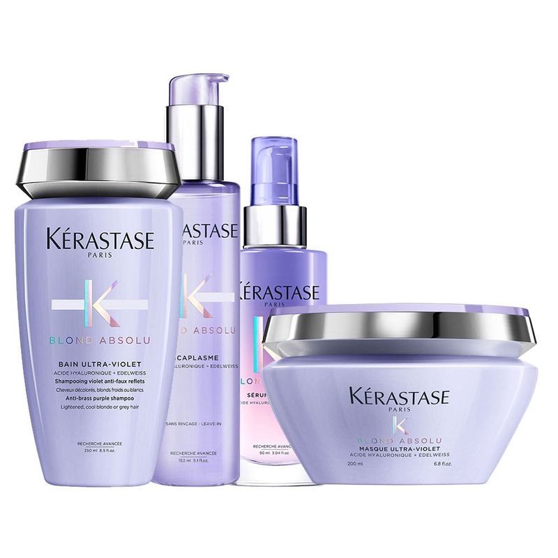Kit-Kerastase-Blond-Absolu--Shampoo-Ultra-Violet-250-ml---Mascara-Ultra-Violet-200-ml--Serum-Cicaplasme-150-ml---Serum-Cicanuit-90-ml