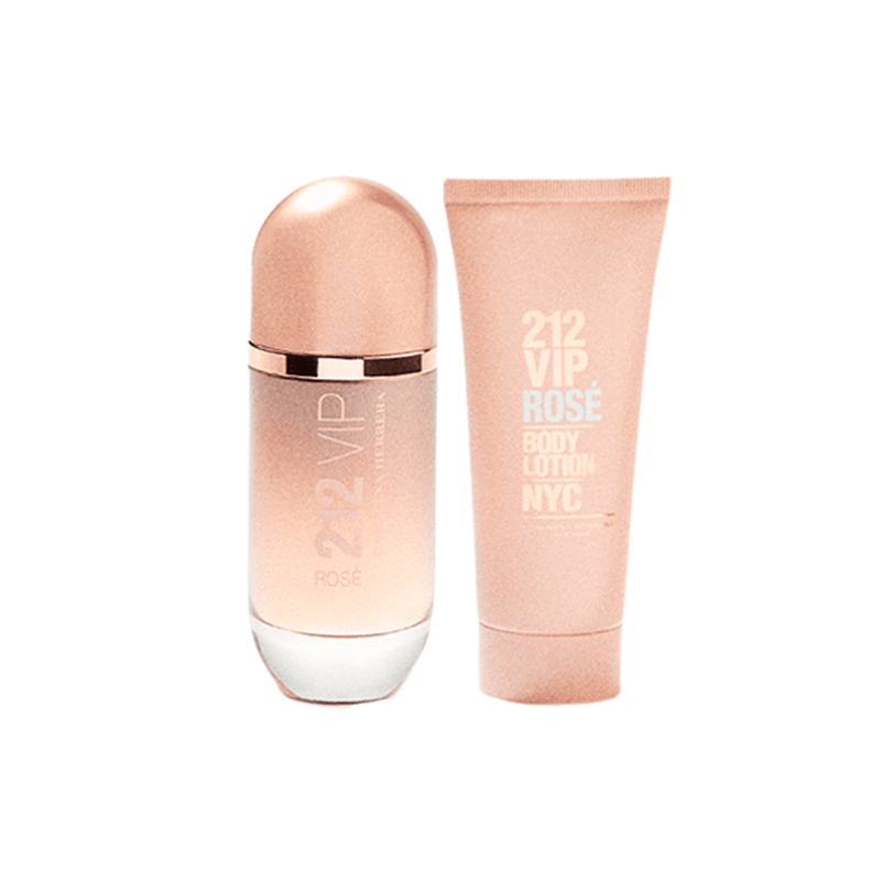 Kit-Perfume-Carolina-Herrera-212-Vip-Rose-Feminino-Eau-de-Parfum-80-ml---Locao-Corporal-100-ml