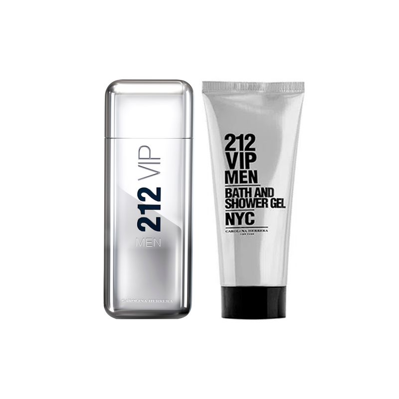 Kit-Perfume-Carolina-Herrera-212-Vip-Men-Masculino-Eau-de-Toilette-100-ml---Gel-de-Banho-100-ml