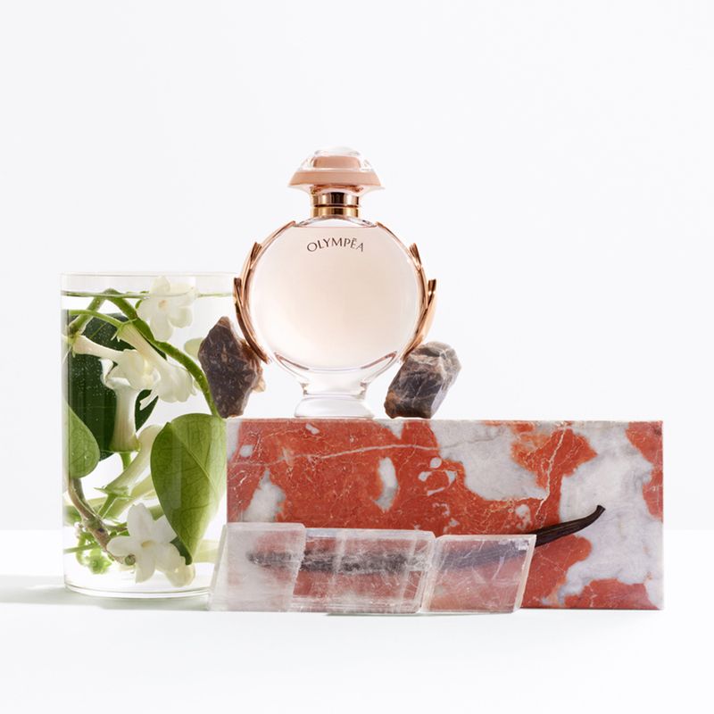 Kit-Perfume-Paco-Rabanne-Olympea-Feminino-Eau-de-Parfum-80-ml---Hidratante-Corporal-100-ml---Miniatura-6-ml