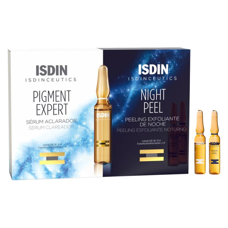 Caixa-de-Ampola-Serum-Facial-Clareador-de-Manchas-Acido-Glicolico-Isdin-20-x-2-ml