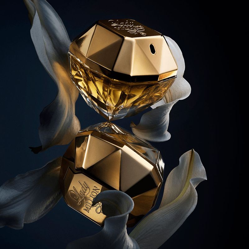 Kit-Perfume-Paco-Rabanne-Lady-Million-Feminino-Eau-de-Parfum-80-ml---Locao-Corporal-100-ml---Miniatura-5-ml