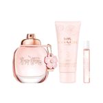 Kit-Perfume-Coach-Floral-Feminino-Eau-de-Parfum-90-ml---Locao-Corporal-100-ml---Miniatura-75-ml