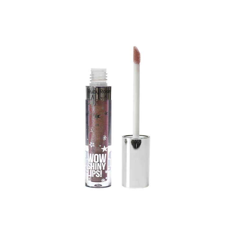 Gloss-Labial-Liquido-Holografico-Ruby-Rose-Wow-Shiny-Lips--Marrom-Holografico-49-3-ml