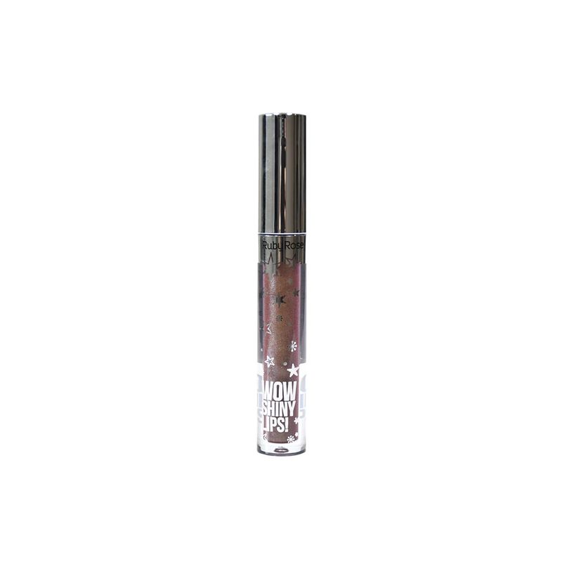 Gloss-Labial-Liquido-Holografico-Ruby-Rose-Wow-Shiny-Lips--Marrom-Holografico-49-3-ml