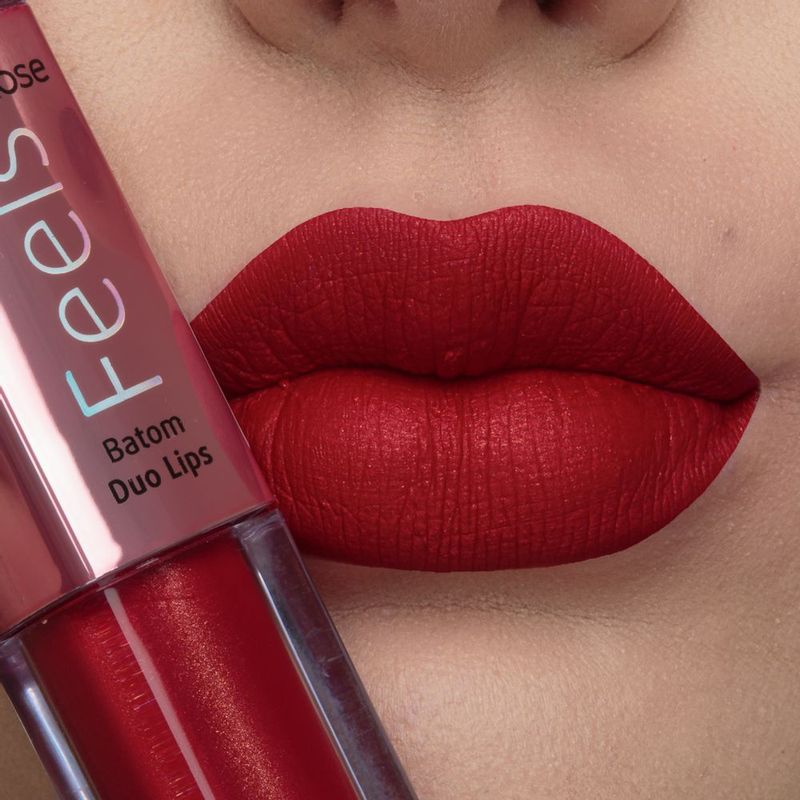 Batom-Liquido-Matte-Duo-Lips-Ruby-Rose-Feels-364-6-ml