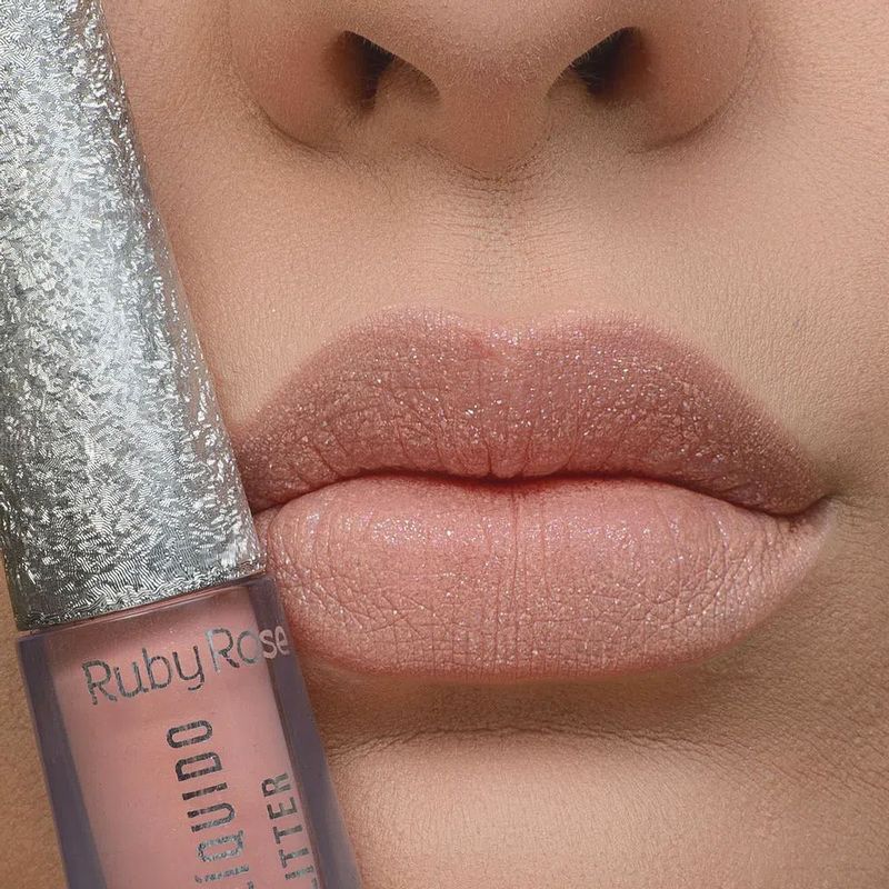 Batom-Liquido-com-Glitter-Ruby-Rose-Shine-Kisses-354-21-ml