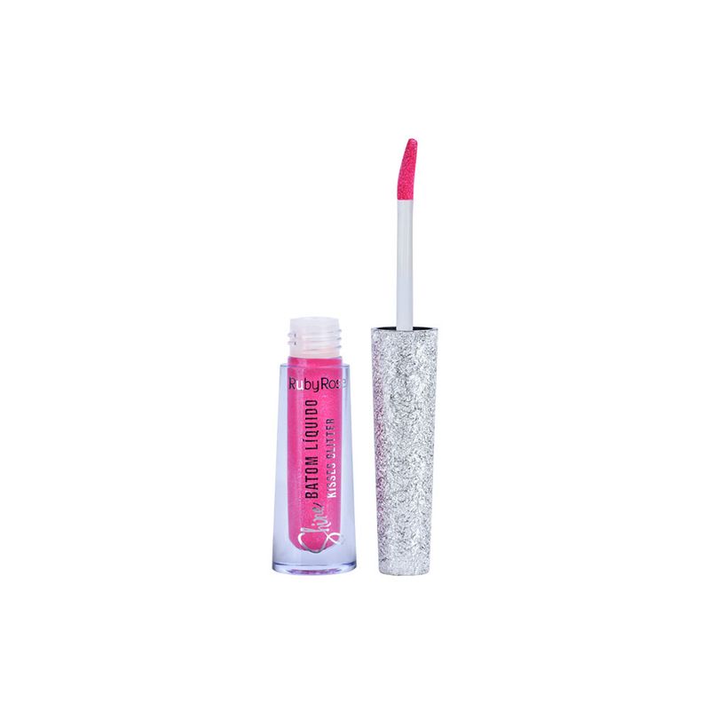 Batom-Liquido-com-Glitter-Ruby-Rose-Shine-Kisses-357-21-ml