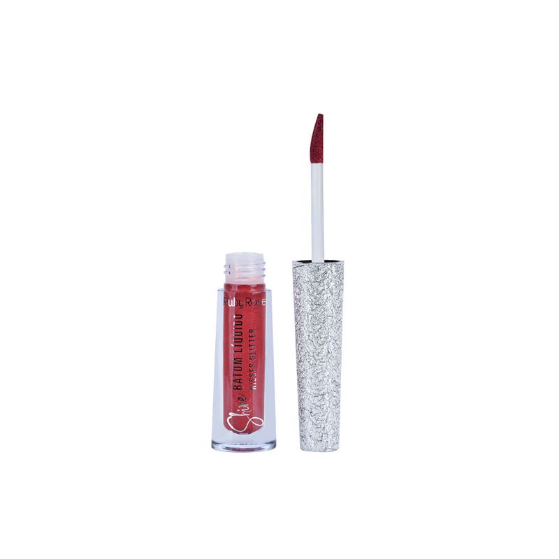 Batom-Liquido-com-Glitter-Ruby-Rose-Shine-Kisses-366-21-ml