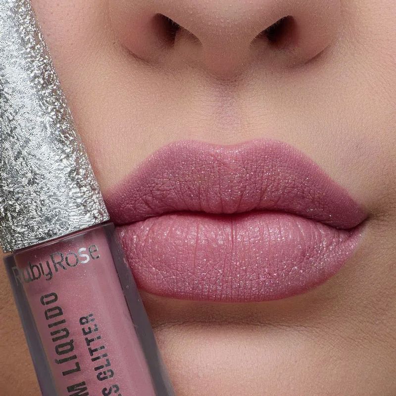 Batom-Liquido-com-Glitter-Ruby-Rose-Shine-Kisses-368-21-ml