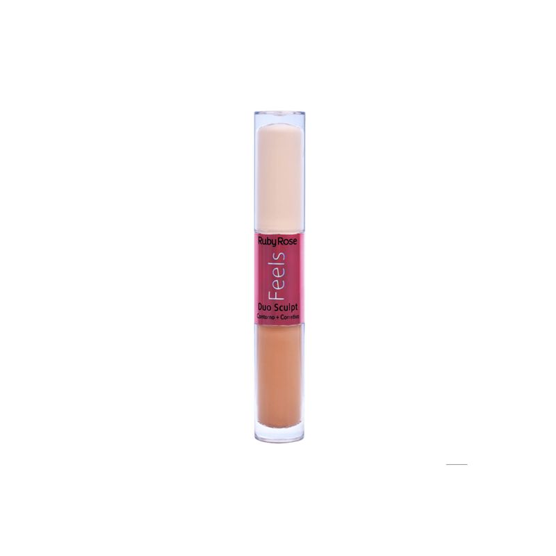 Corretivo-Liquido-Matte-Ruby-Rose-Duo-Sculpt-Feels-Mel-30-e-Coco-Queimado-20-10-ml