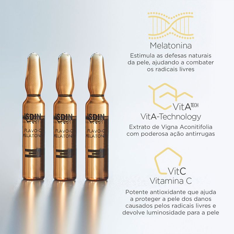 Caixa-de-Ampola-Serum-Facial-Reparador-Vitamina-C-Noturno-Isdin-10-x-2-ml