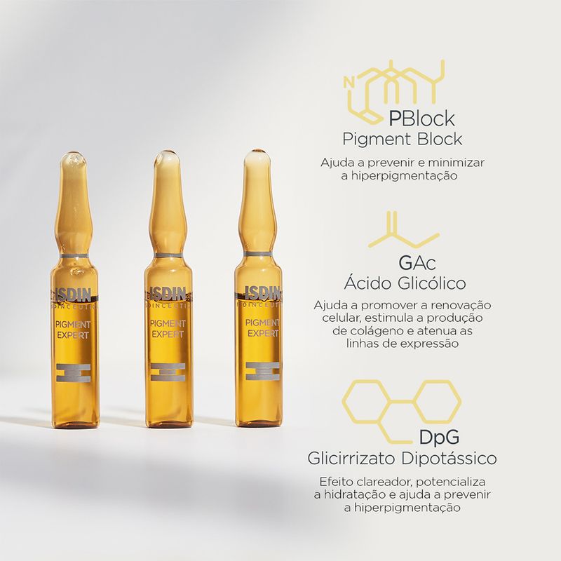 Caixa-de-Ampola-Serum-Facial-Clareador-de-Manchas-Acido-Glicolico-Isdin-30-x-2-ml