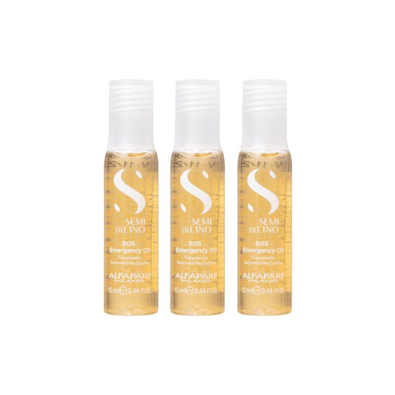 Kit-Alfaparf-Semi-Di-Lino-Illuminating-Reconstruction-Sos-Oil--Home-Care-Ampolas-13ml-cada---3-Produtos