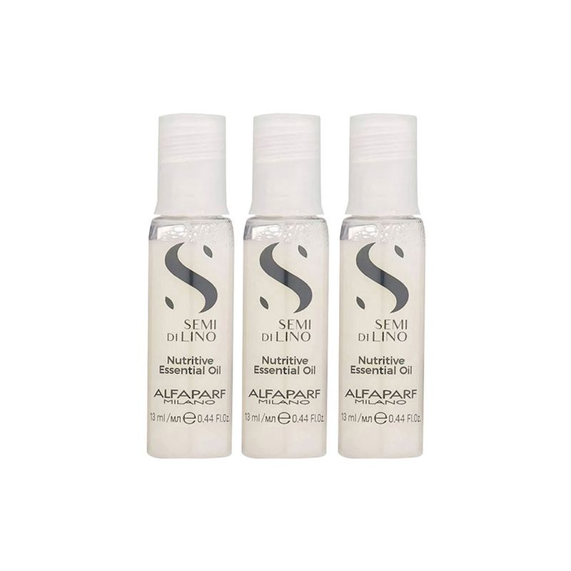 Kit-Alfaparf-Semi-Di-Lino-Nutritive-Essencial-Oil-Home-Care--Ampolas-13-ml-cada---3-Produtos