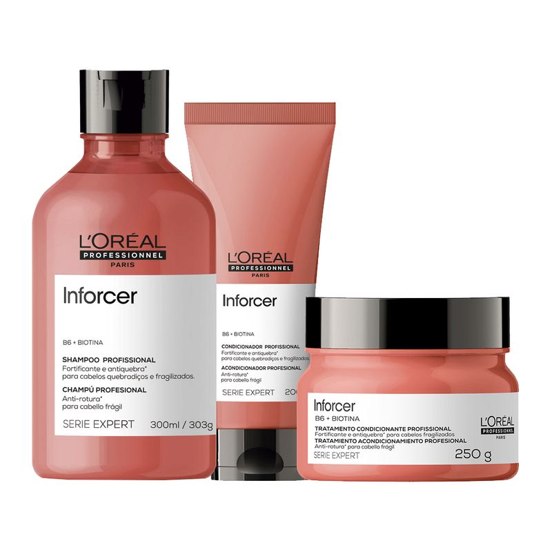 Kit-L-Oreal-Professionnel-Serie-Expert-Inforcer--Shampoo-300-ml---Condicionador-200-ml---Mascara-250-g