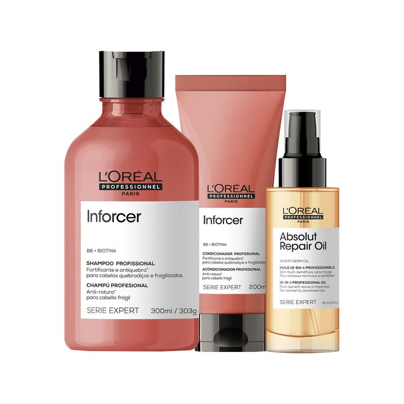Kit-L-Oreal-Professionnel-Serie-Expert-Inforcer--Shampoo-300-ml---Condicionador-200-ml---Serum-90-ml