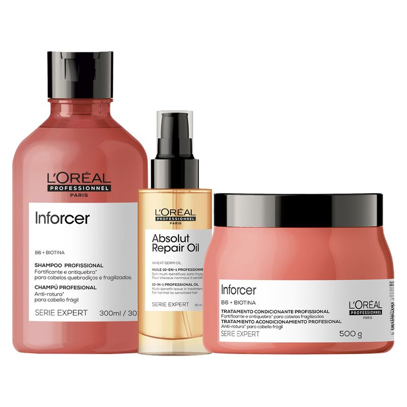 Kit-L-Oreal-Professionnel-Serie-Expert-Inforcer--Shampoo-300-ml---Condicionador-200-ml---Mascara-250-g---Serum-90-ml-