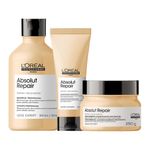 Kit-L-Oreal-Professionnel-Serie-Expert-Absolut-Repair-Gold-Quinoa---Shampoo-300-ml---Condicionador-200-ml---Mascara-Reparacao-250-g