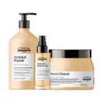 Kit-L-Oreal-Professionnel-Serie-Expert-Absolut-Repair-Gold-Quinoa---Shampoo-750-ml---Mascara-Reparacao-500-g---Serum-90-ml-