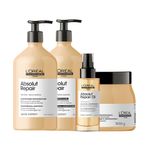 Kit-L-Oreal-Professionnel-Serie-Expert-Absolut-Repair-Gold-Quinoa---Shampoo-750-ml---Condicionador-750-ml---Mascara-Reparacao-500-g---Serum-90-ml-