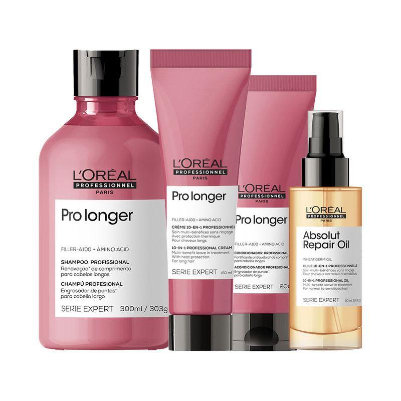 -Kit-L-Oreal-Professionnel-Serie-Expert-Pro-Longer----Shampoo-300-ml---Condicionador-200-ml---Leave-in--150-g---Serum-90-ml-