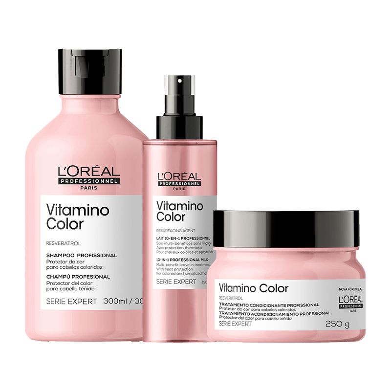 Kit-L-oreal-Professionnel-Serie-Expert-Vitamino-Color---Shampoo-300-ml---Mascara-250---Leave-in-190-ml
