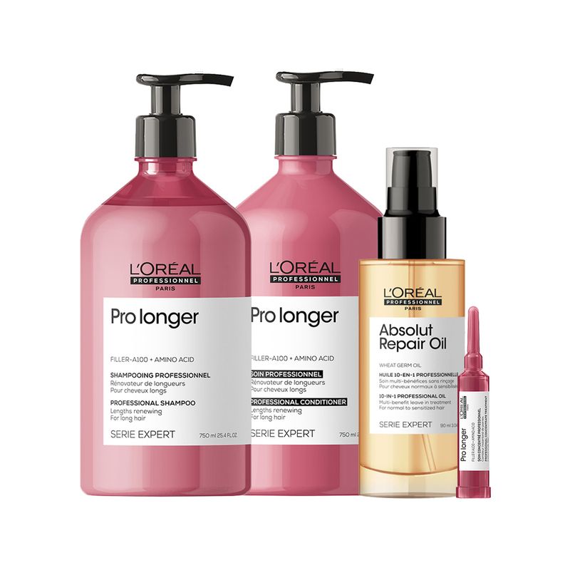 -Kit-L-Oreal-Professionnel-Serie-Expert-Pro-Longer----Shampoo-750-ml---Condicionador-750-ml---Serum-90-ml---Ampola-15-ml